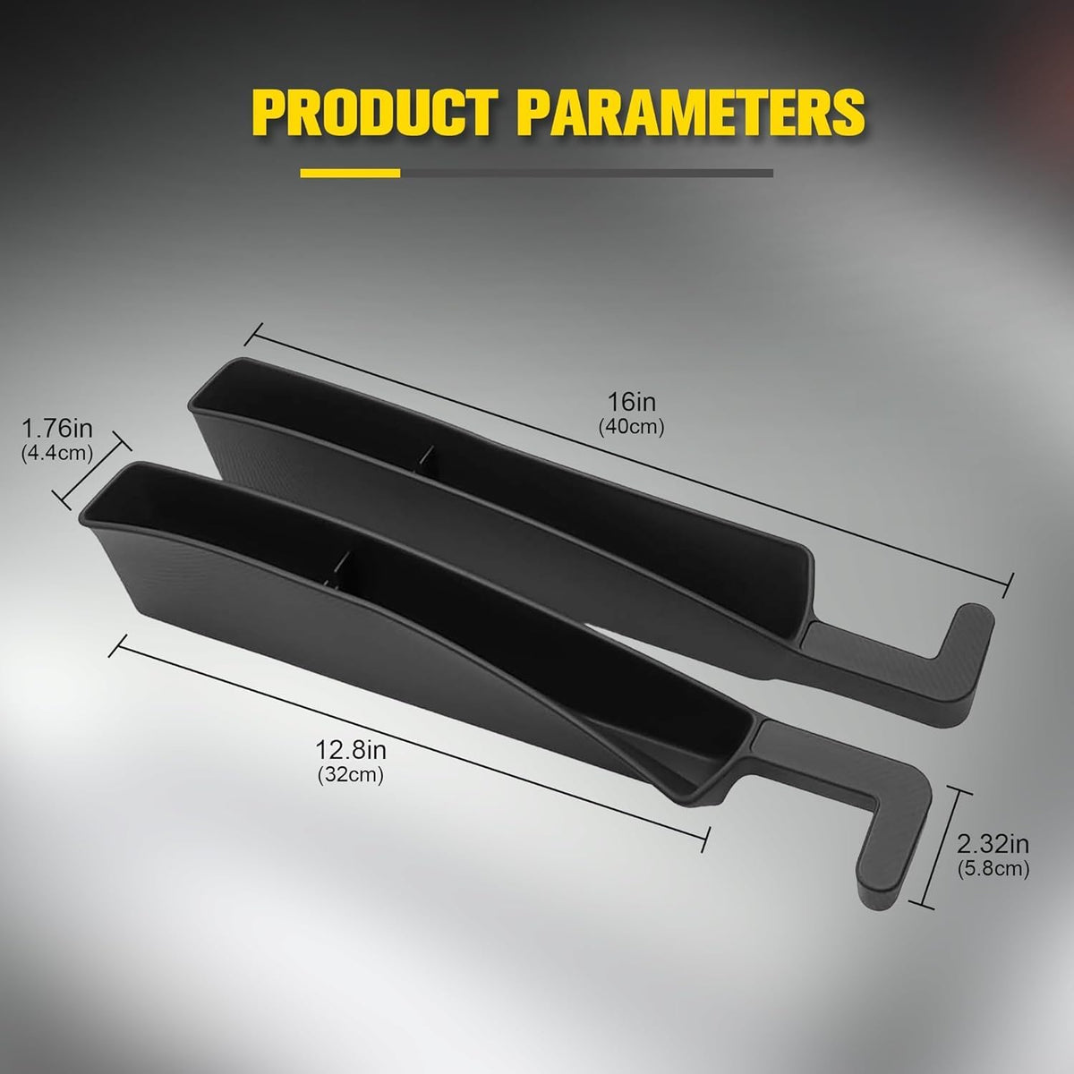 Car Seat Gap Filler, 2 Pack, Universal Car Seat Organizer（Black）