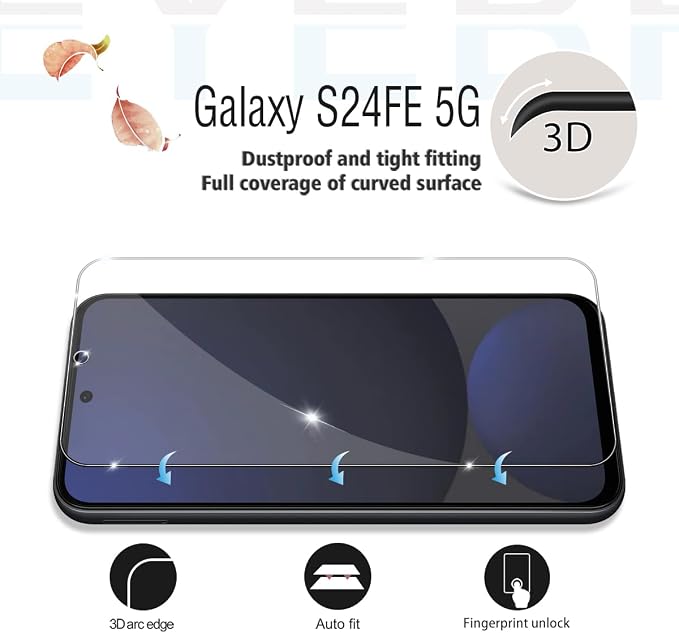 Screen Protector for Samsung Galaxy S24 FE, Tempered Glass for Galaxy S24 FE &