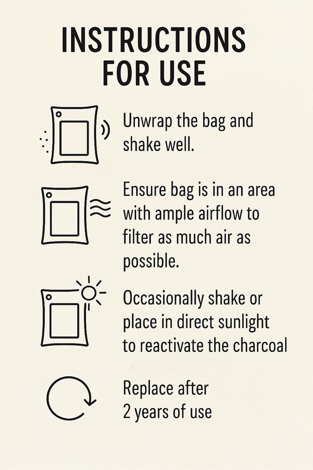1000g Large Bamboo Charcoal Air Purifier Bag - Car Deodorizer Freshener - Remove Odor and Control Moisture in Your RV, Camper, SUV, Truck, Closet, Mobile Home, Storage - Non fragrant 1kg