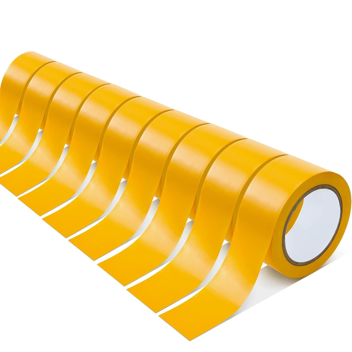 Outus Floor Marking Tape - Durable 2" Wide Yellow Non-Abrasive 100' Length | Ideal for Social Distancing, Gyms, and Heavy Foot Traffic (9 Rolls)