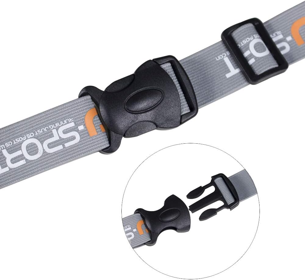 RJ-Sport Race Number Belt - Triathlon Bib Holder with 6 Energy Gel Loops | Ideal for Running & Cycling