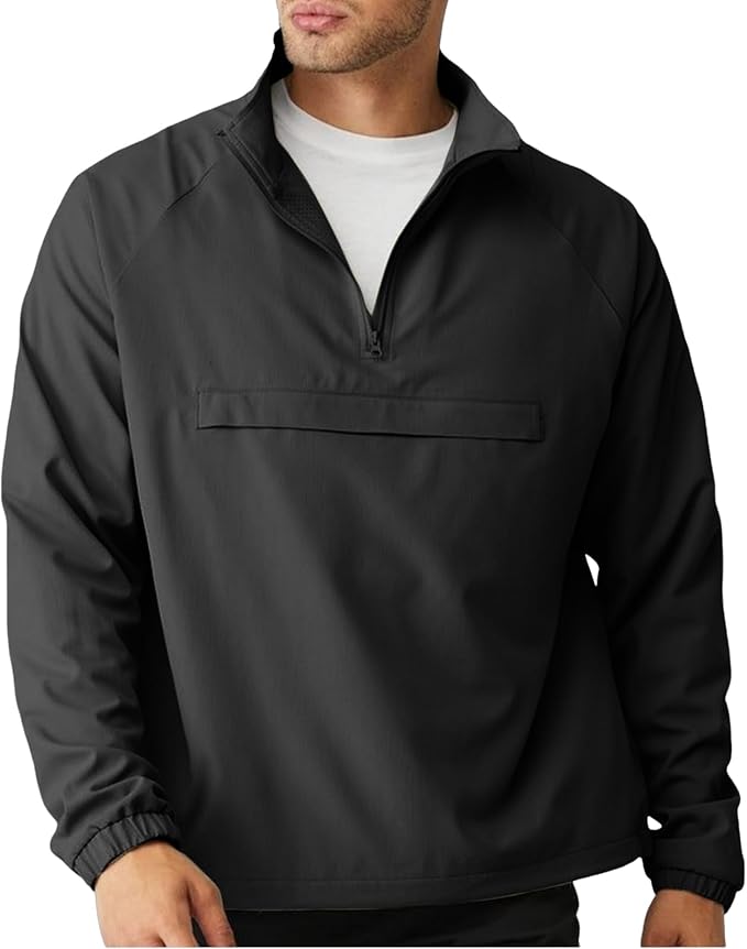 Opomelo Men's Athletic Quarter Zip Pullover Golf Hiking Running Lightweight Jacket Workout Sweatshirt With Pocket