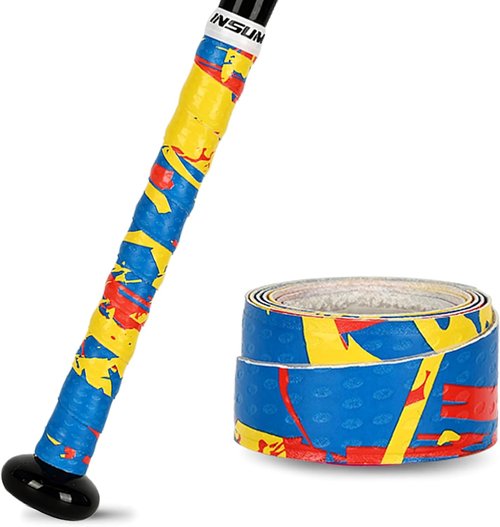 INSUM Bat Grip Tape - 1.1mm Non-Slip Baseball & Softball Wrap | Debossed 3D Surface, Precut for Easy Install