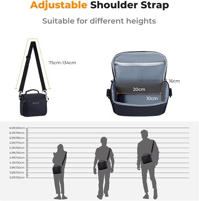K&F CONCEPT Camera Sling Bag Small Crossbody Camera Case DSLR/SLR/Cute Compact
