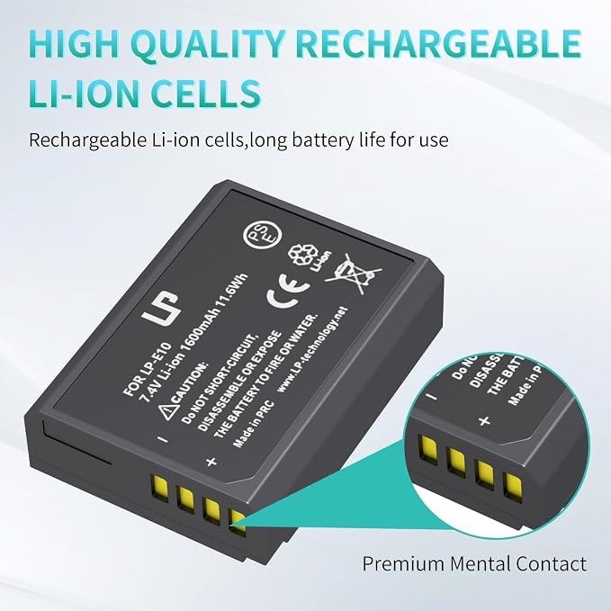 LP LP-E10 Replacement Battery, Kiss X50, X90 Cameras