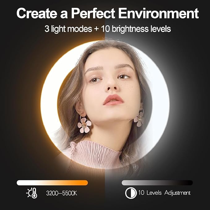 EMART 12" Ring Light with 55" Extendable Tripod Stands and Phone Holder