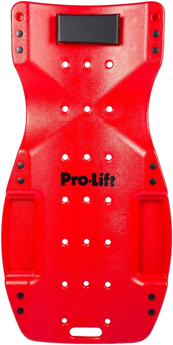Pro-Lift Mechanic Plastic Creeper 48 Inch - Blow Molded Ergonomic HDPE Body with Padded Headrest & Dual Tool Trays - 440 Lbs Capacity Orange