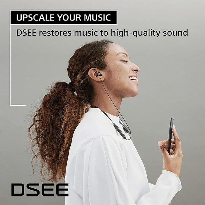 Sony WI-C100 Wireless in-Ear Bluetooth Headphones with Built-in Mic, Black | Up to 25 Hrs of Battery, Clear Hands-Free Calling, Easy Button Operation, Flexible Neckband, IPX4 Water Resistant