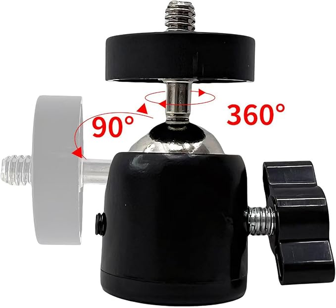Universal 1/4" Swivel Mini Ball Head Tripod Mount 360 Degree Rotating Adapter