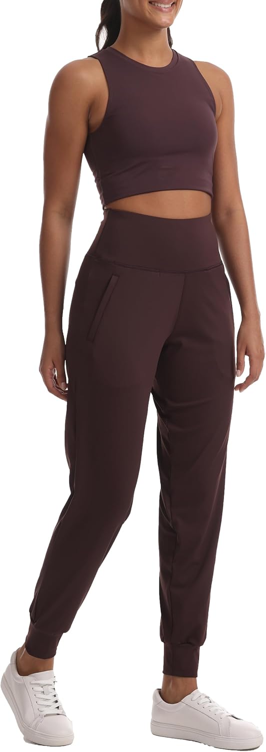 Skiennix Women's Joggers - Lightweight High-Waisted Athletic Leggings with Pockets for Yoga & Gym