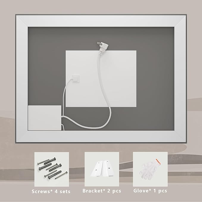 44x36 LED Lighted Mirror for Bathroom Wall, Dimmable Vanity Mirror with Lights, Anti-Fog, ETL Listed (Backlit and Front Lit)