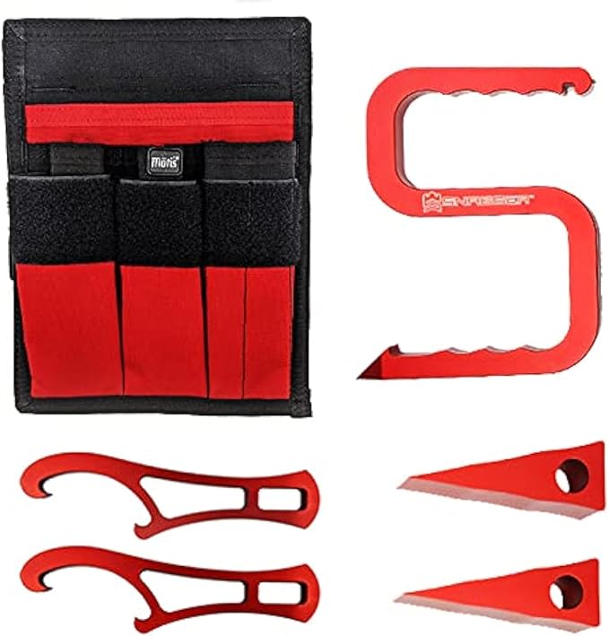 Firefighting Bunker Gear Pocket Organizer Kit with Snagger Tool, Mini Spanners and Forcible Entry Wedges
