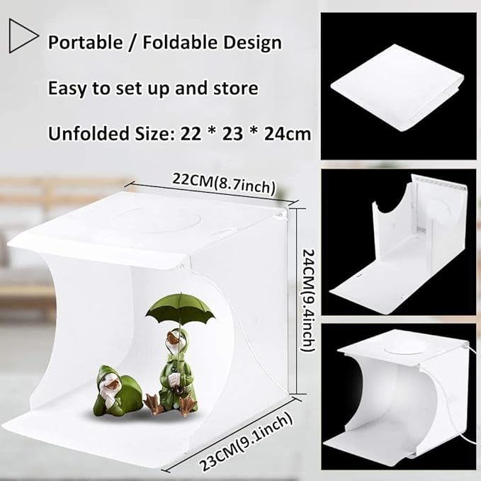 DUCLUS Mini Photo Studio Light Box, Portable Folding Photography Light Tent kit