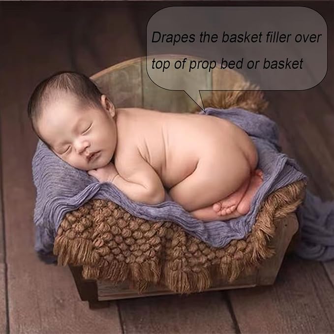 Zeroest Baby Photography Props Basket Braid Wool Wrap Newborn Photo Shoot