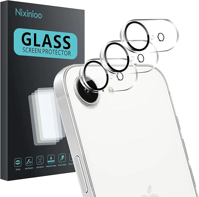 3 Pack Camera Lens Protector for iPhone 17e, Tempered Glass, Anti-Fingerprint