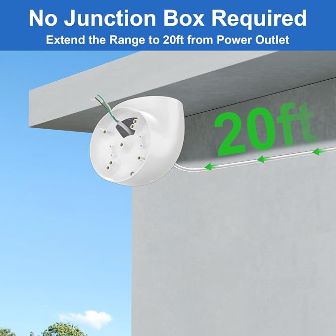 Eave Mount with Power Cable for Ring Floodlight Cam Wired Plus/Pro, Ring