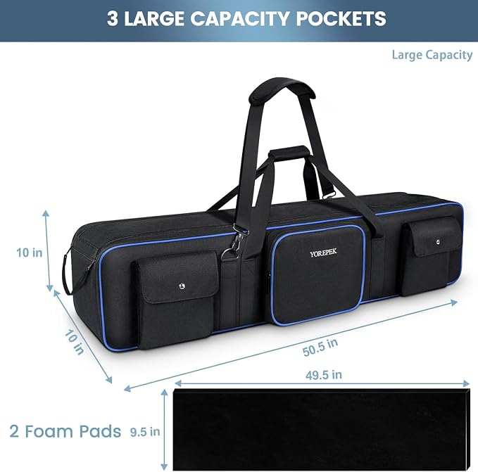 YOREPEK Tripod Carrying Case Bag 50.5", Resistant Light Stand Bag