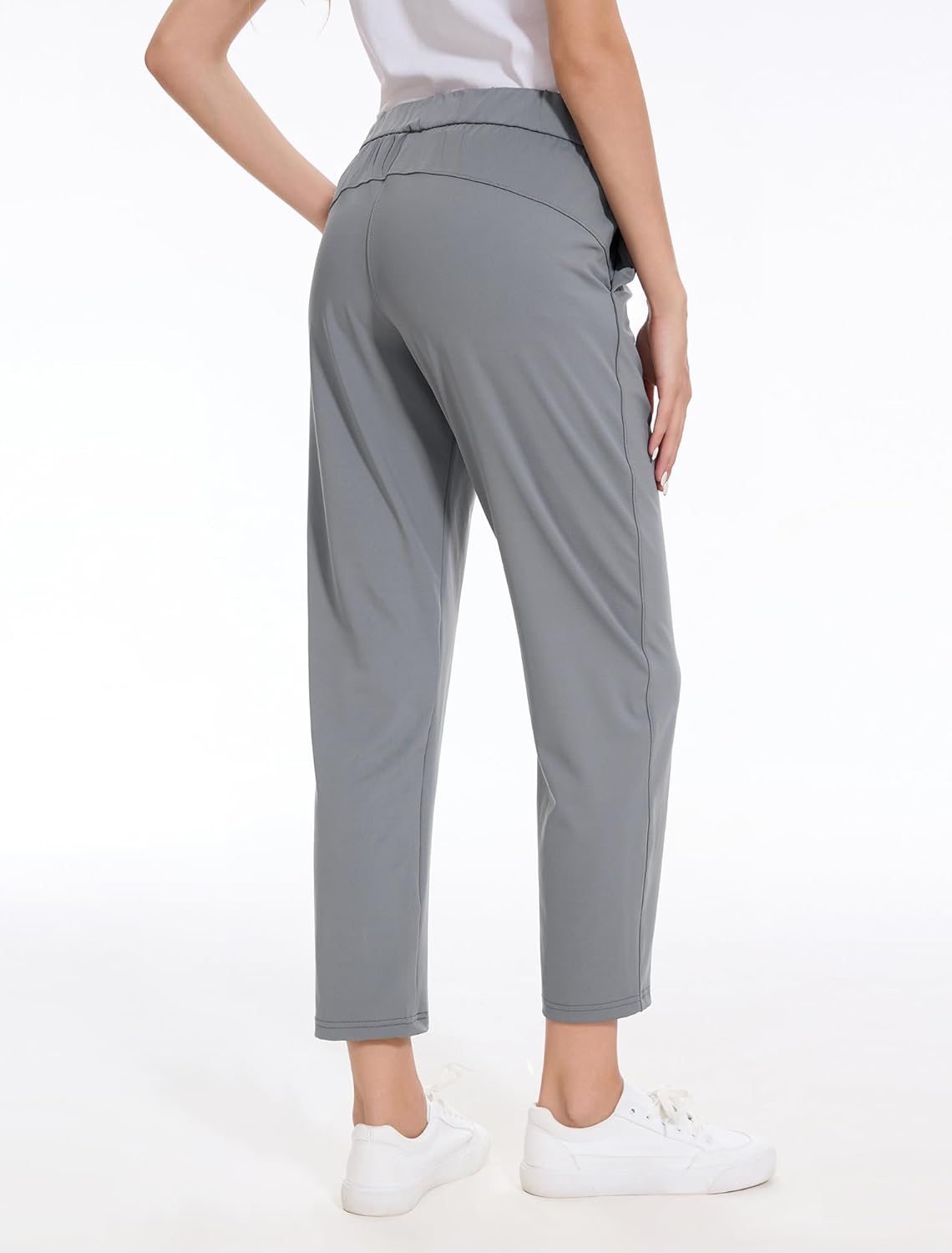 Skiennix Women's Golf Pants - 2 Pack Stretch 7/8 Ankle Sweatpants with Deep Pockets for Athletic & Travel