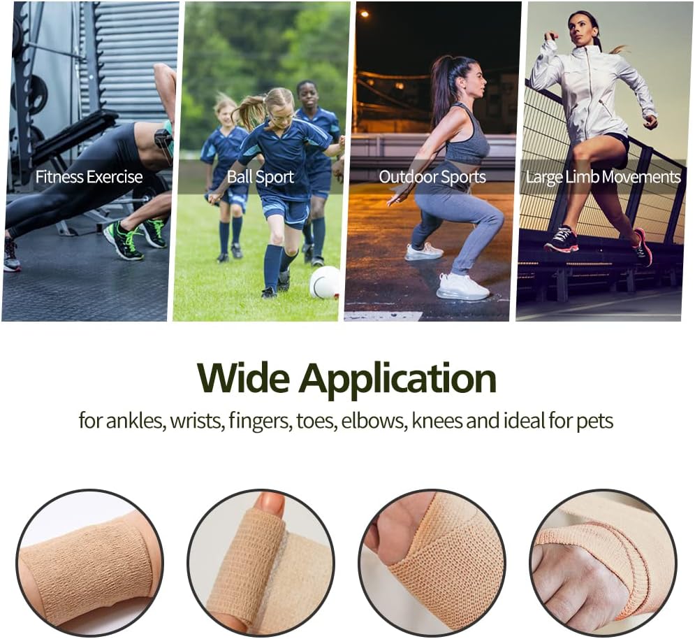 Skiennix Self-Adhesive Bandage Wraps - 6 Pcs, 5 Yards Each, 12 Color Options for Sports & Swelling