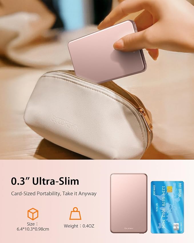 [0.3" Ultra Slim] [Alloy-Made] ULiXWH for Magsafe Portable Charger for iPhone, 2026 Upgrade 5000mAh Fast Charging Magnetic Power Bank, Wireless Battery Pack for iPhone 17 Air 16 15 Pro Max 14 13, Pink