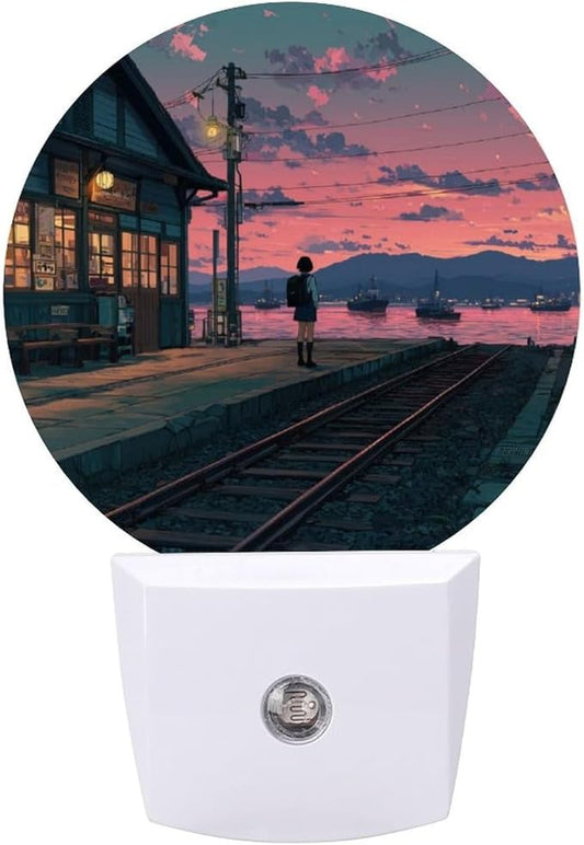 Plug in Night Light with LED & Smart Light Sensor, Track Auto-On/Off Night Lights Plug Into Wall for Bedroom, Bathroom, Hallway, Stairway