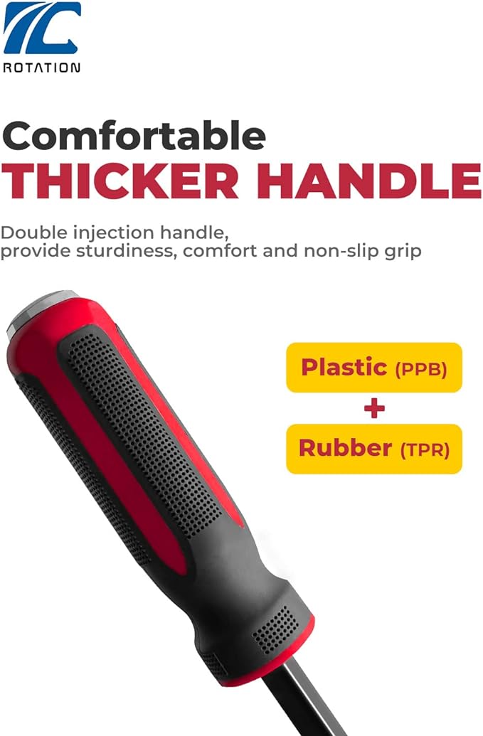 ROTATION Pry Bar Set, Strike Cap Handle, Angled Tip, Rust proof finish, Machanic Tools for prying, scraping, lifting, pulling | 3pcs Hand Tools Set