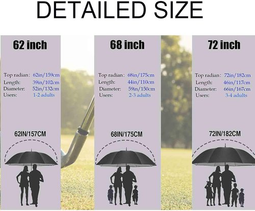 MRTLLOA Golf Umbrella - Extra Large 54/62/68/72 Inch | Automatic Open, Windproof & Waterproof Design