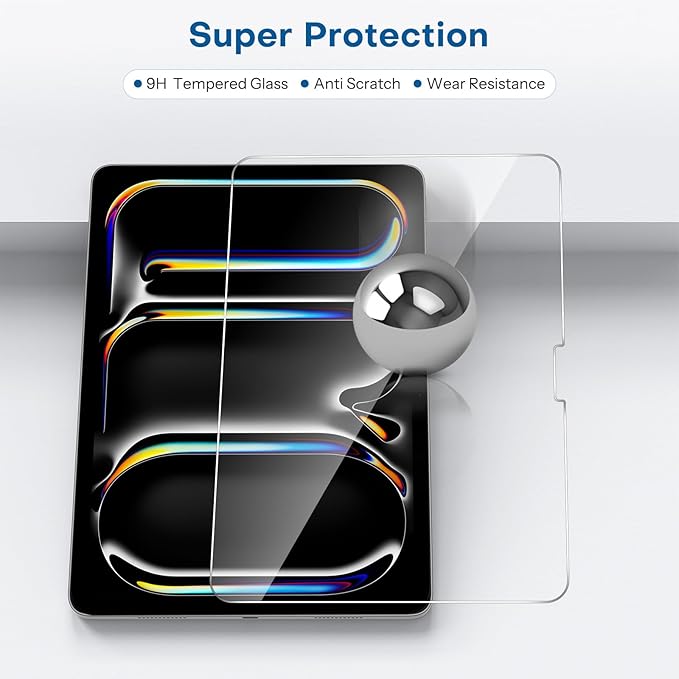 SPARIN Screen Protector for iPad Pro 11 Inch 2025/2024 M5 M4, 2 Pack Tempered