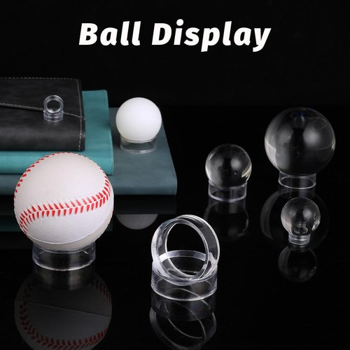 9Pcs Clear Acrylic Baseball Stand - Softball Display Holder for Golf, Tennis & Marbles | 3 Sizes