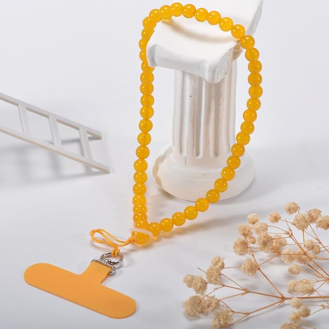 Agate Beaded Phone Wrist Strap for Women Men Stone Beads Charm Handmade