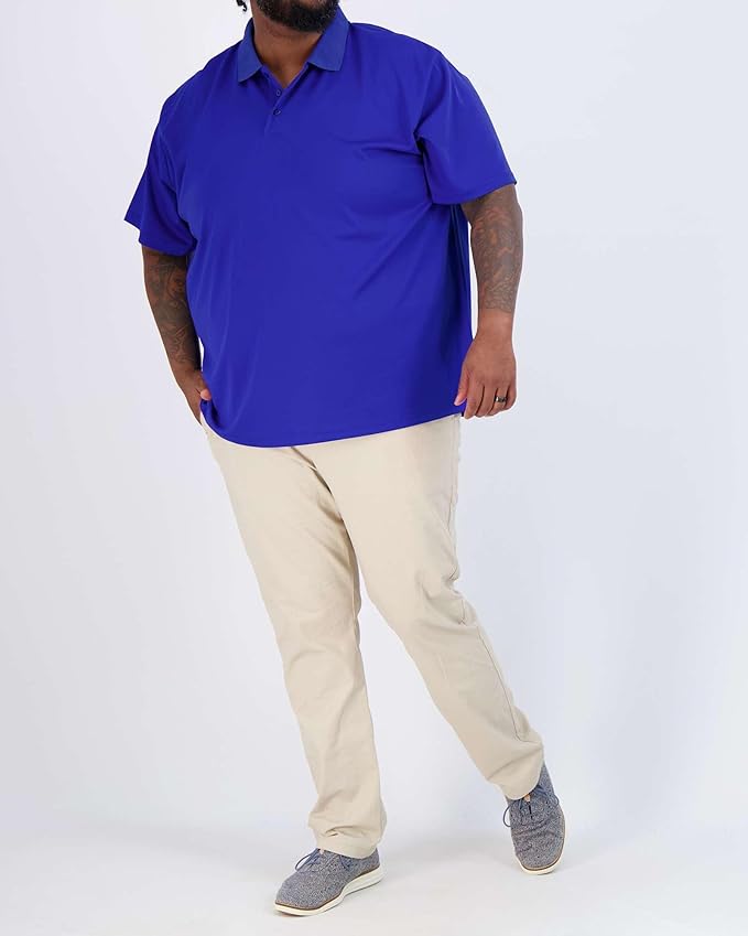 Real Essentials 3 Pack: Men's Quick-Dry Short Sleeve Athletic Performance Polo Shirt (Available in Big & Tall)
