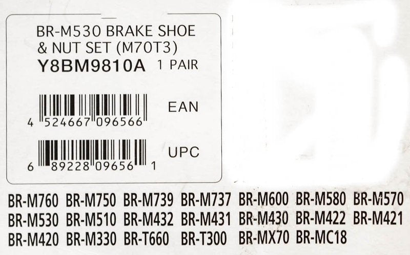 Shimano Deore/LX Bicycle V-Brake Pads - Pair - Y8BM9810A