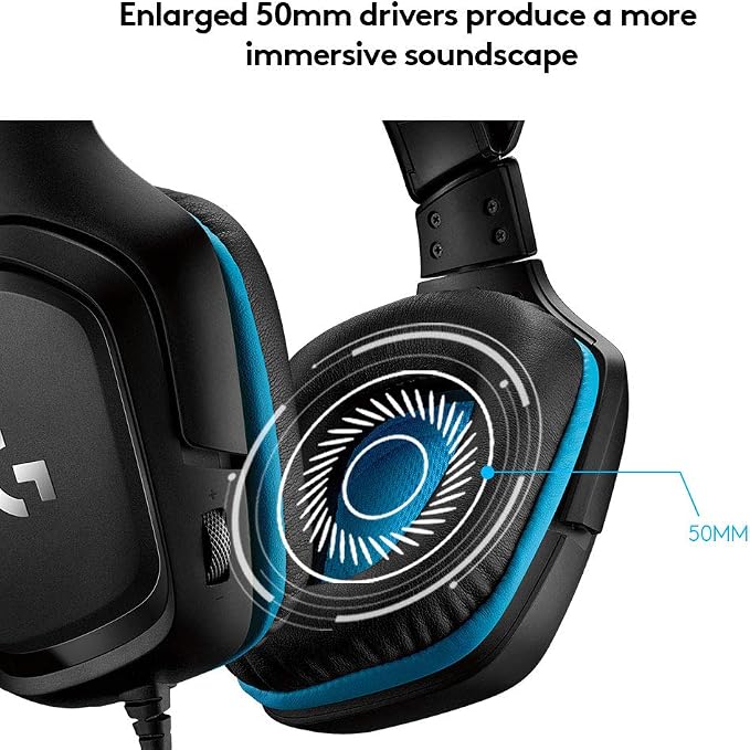 Logitech G432 Wired Gaming Headset - Black | DTS Headphone:X 2.0, 50 mm audio drivers, USB and 3.5 mm jack, Flip-to-Mute mic, PC compatible