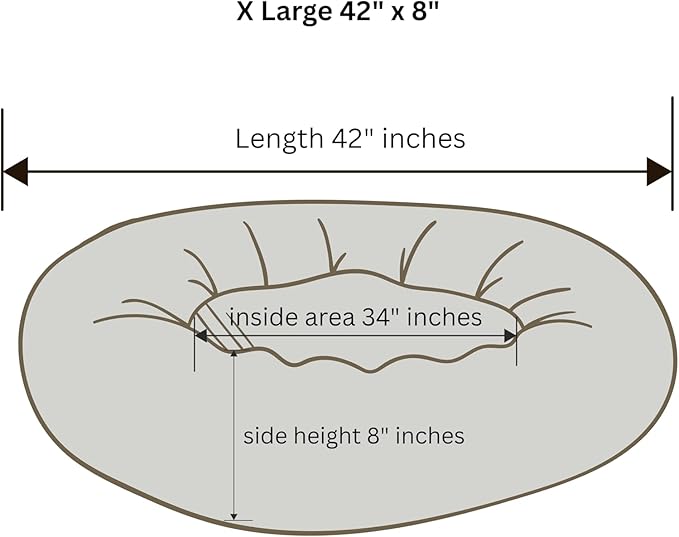 Organic Cotton Canvas Dog Bed: Removable Cover, Natural Fill - Made in USA (Tan, X Large 42" x 8" inches)