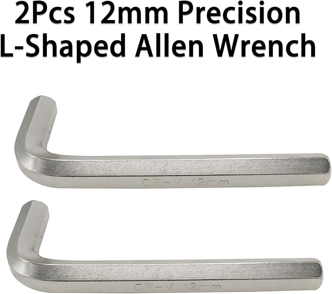 12mm Hex Key Wrench Set, 2Pcs Precision L-Shaped Allen Wrenches, Sturdy Hexagon Tool Kit for Repairing Bikes & Furniture, Small Metric Hex Spanner with Hex Head Replacement