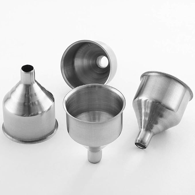 6 Pcs Stainless Steel Flask Funnels, Set of 6 Easy to Use Funnel for Flasks