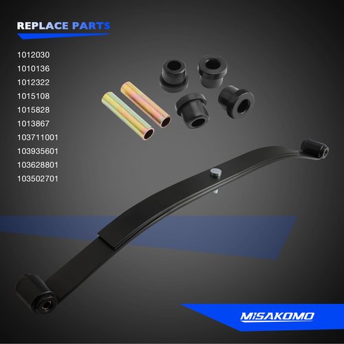 Heavy Duty Front 2 Leaf Springs Kits, Compatible with 1981+ Club Car DS and 2004+ Precedent Model Gas Electric Golf Carts, Replace 103628801 1012030 1015108 Front 2-Leaf Springs with Bushings Sleeves