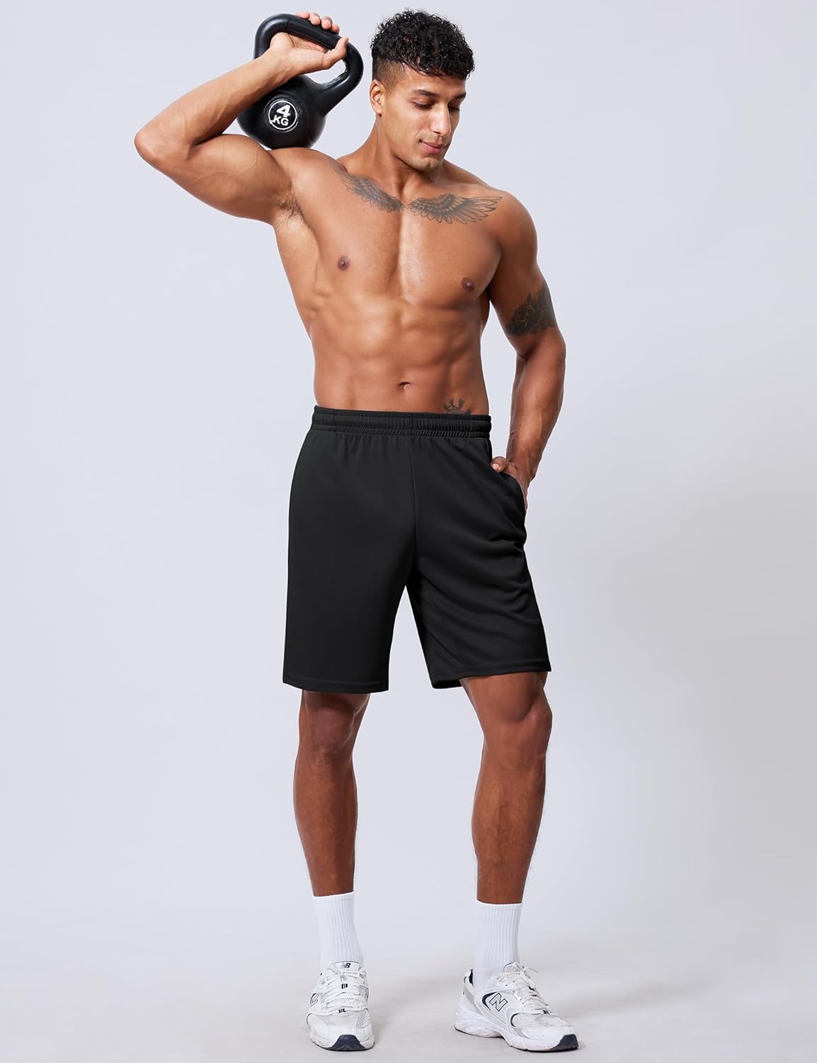 Skiennix Men's Athletic Shorts - Quick Dry 9-Inch Inseam Mesh Basketball & Gym Running Shorts