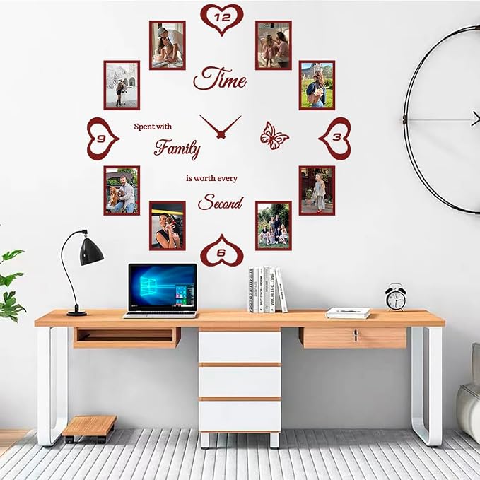 DIY Family Photo Frame Wall Clock Decal