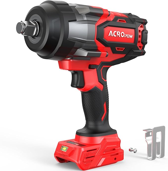 ACROPOW Cordless Impact Wrench Compatible with Milwaukee 18V Battery， 1/2” 1700FT-LBS Brushless High Torque Impact Driver, Auto-Stop Reverse, Variable Speed Heavy Duty Impact Gun(Bare Tool)