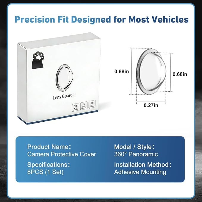 8PCS Car Camera Lens Protector, 2026 New Car Camera Lens Cover