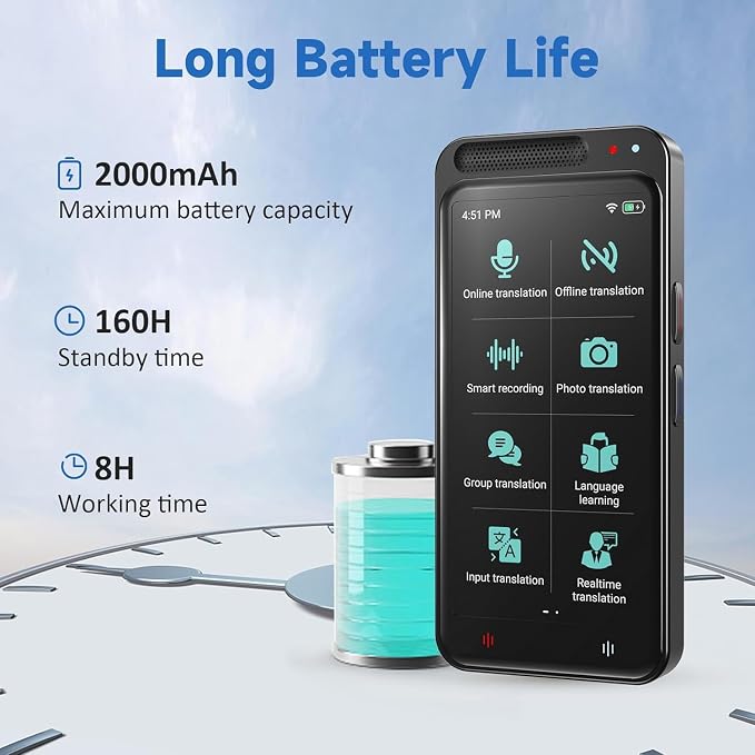 Language Translator Device, 150 Languages Two-Way Instant Translator Device