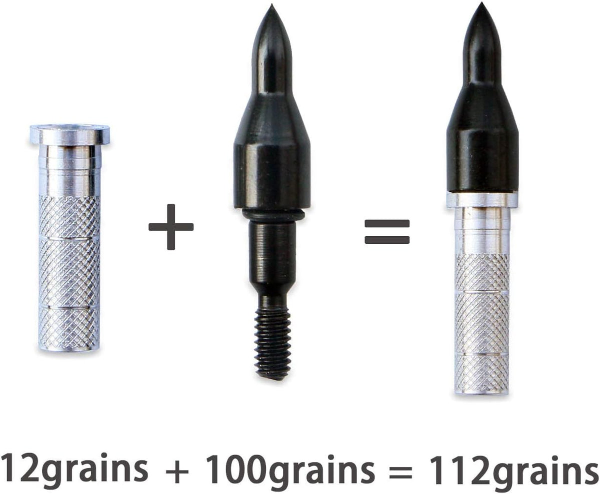 TIGER ARCHERY Aluminum Inserts .244 | Bullet Field Points 5/16 for Carbon Arrow Shafts