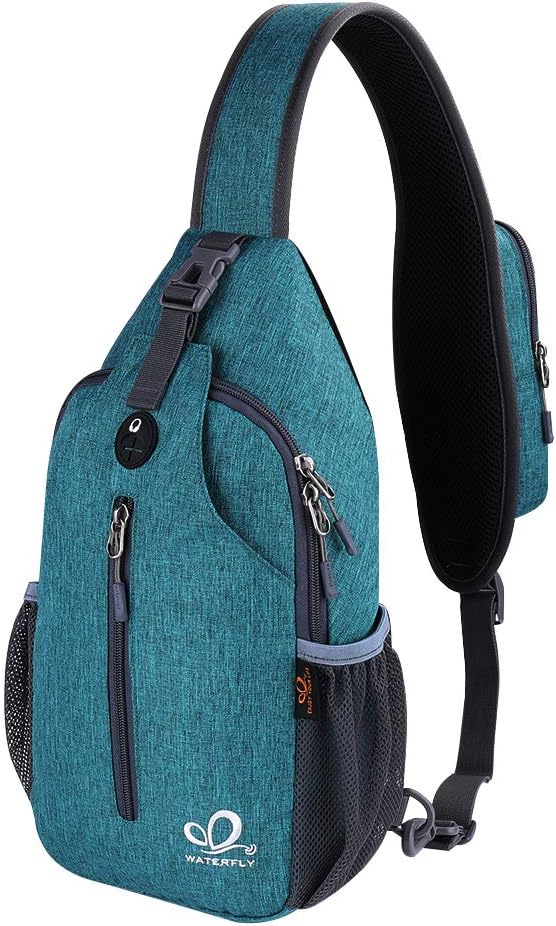 WATERFLY Crossbody Sling Backpack Sling Bag Travel Hiking Chest Bags Daypack
