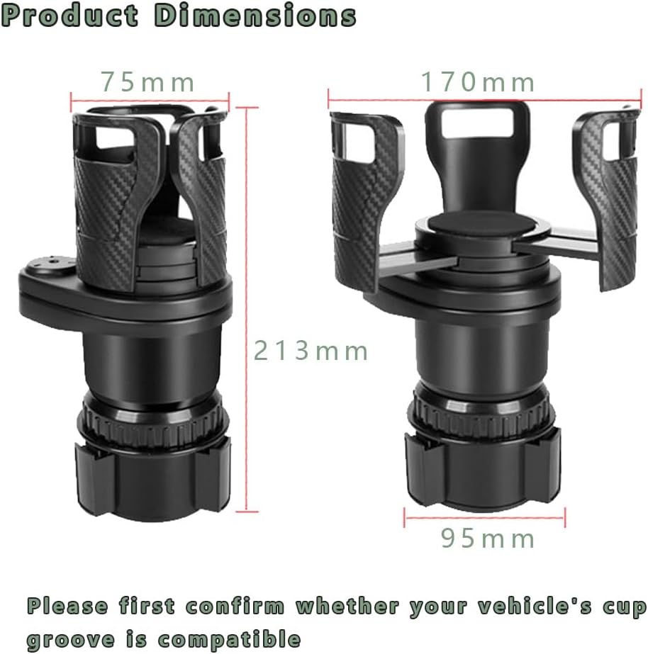 Car Cup Holder for Mazda CX-3 CX-5 CX-30 CX-50 CX-7 CX-9 CX-70 CX-90 MX-30 Tribute 2001-2026, 2-in-1 Dual Layer Car Cup Holder Expander 360° Rotation Large Capacity Storage Adjustable Base