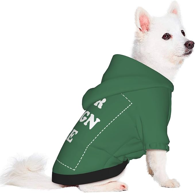 Personalized Dog Hoodie, Custom Dog Costumes for Small Dogs, Holiday Happy Dog Clothes Football Pet Shirt Sweater with Name Number for Girl/Boy Cats/Kitten, Green, L