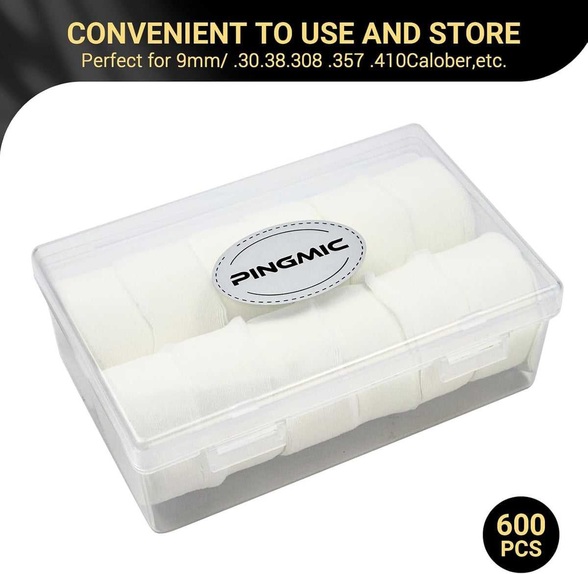 Skiennix Gun Cleaning Patches - Thick Round Pads with Storage Box | Fits .22, .380, .308, .357, .45 Caliber