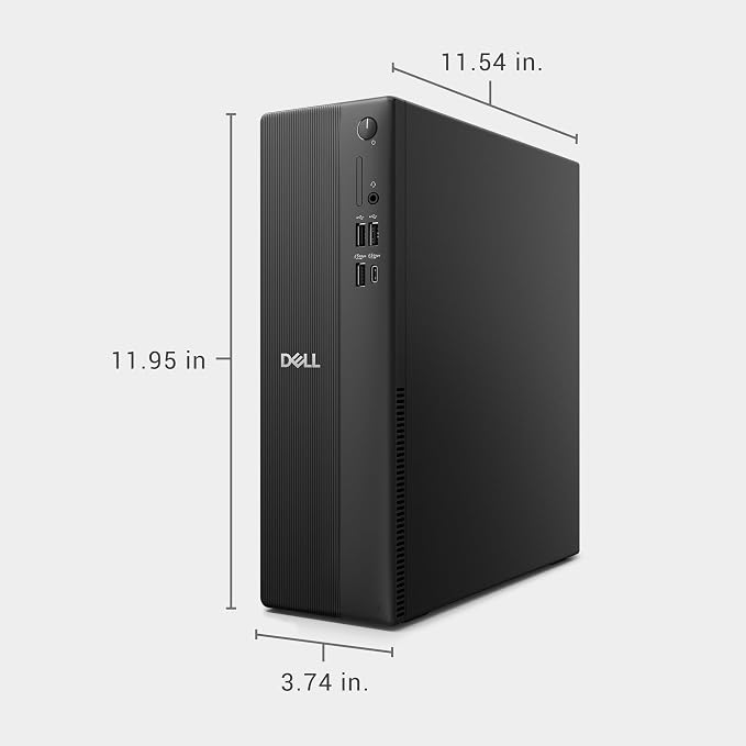 Dell Slim Desktop, AMD Ryzen 5 150, 16GB RAM, 512GB SSD, Windows 11 Home | AMD Radeon 660M, Wi-Fi 6, Bluetooth, Dell Wired Keyboard, McAfee+ Premium 30-day trial, Mail In Service 15-Month Warranty