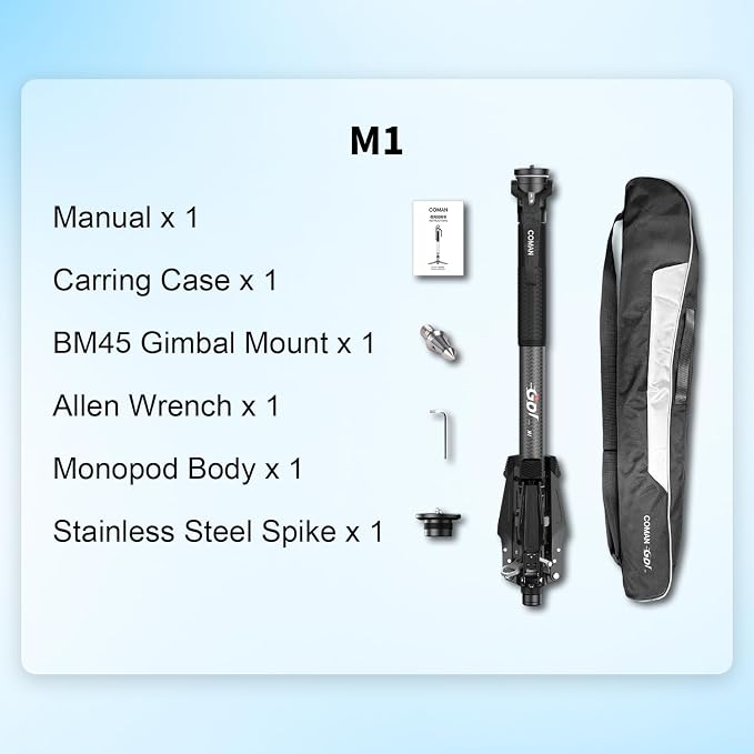 COMAN M1 62.8" Carbon Fiber Monopod