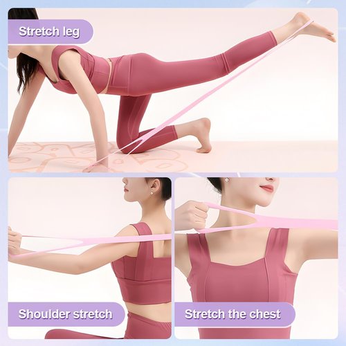 3pc Figure 8 Resistance Bands by [Brand Name] - Elastic Stretch Fitness Bands for Arm, Back & Shoulder Workouts
